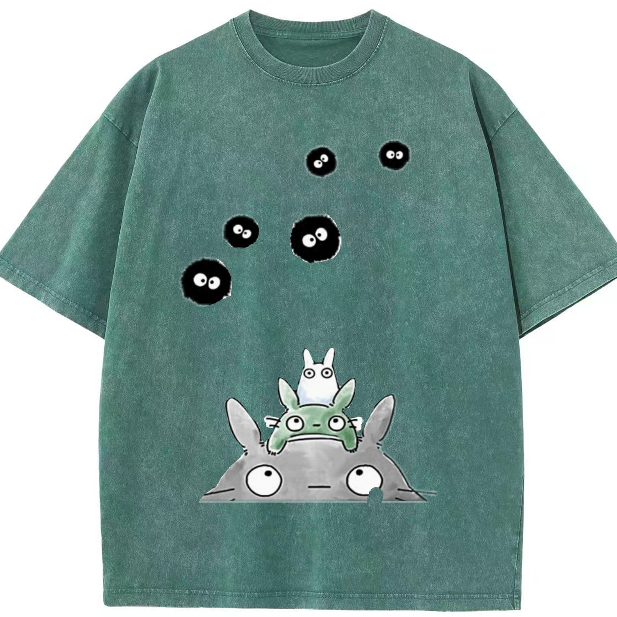 （画像用） となりのトトロ 草壁メイ 草壁サツキ My Neighbor Totoro Satsuki Kusakabe Mei Kusakabe 綿100% ヴィンテージ風 半袖Tシャツ（フロントプリント）